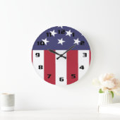 Patriotische US Flagge Große Wanduhr (Zuhause)