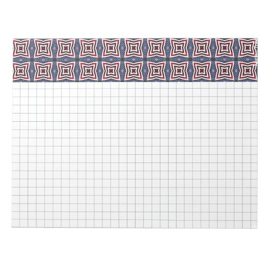 Patriotische US Flagge Kaleidoskop Notizblock (Vorderseite)