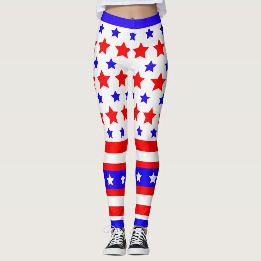 Patriotische US Flagge Leggings (Vorderseite)