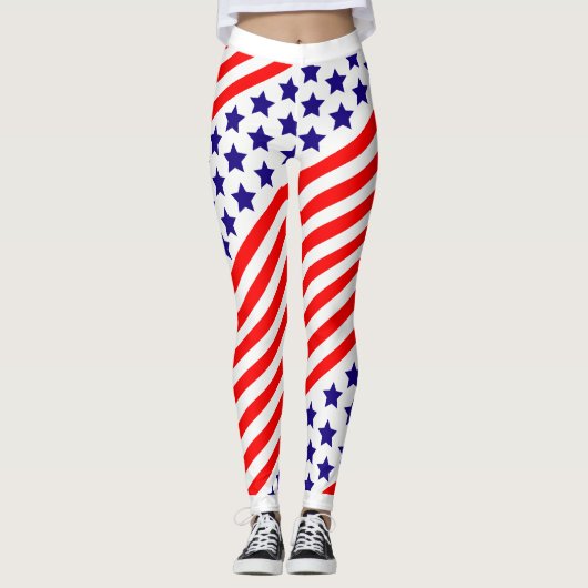 Patriotische US Flagge Leggings (Vorderseite)