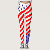Patriotische US Flagge Leggings (Vorderseite)