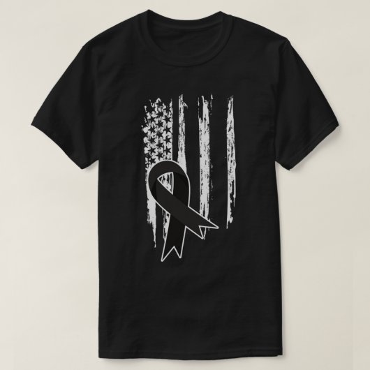 Patriotische US-Flagge Melanoma Skin Cancer Warrio T-Shirt (Design vorne)