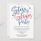 Patriotische US Flagge Party Custom Einladung (Vorderseite)