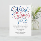 Patriotische US Flagge Party Custom Einladung (Stehend Vorderseite)
