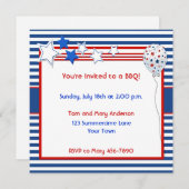 Patriotische US Flagge-Party Einladung (Vorne/Hinten)