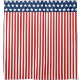 Patriotische US Flagge Rot Weiß und Blau Duschvorhang (Vorderseite)