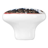 Patriotische US-Flagge Rustic Bald Eagle Keramikknauf (Seitenansicht)