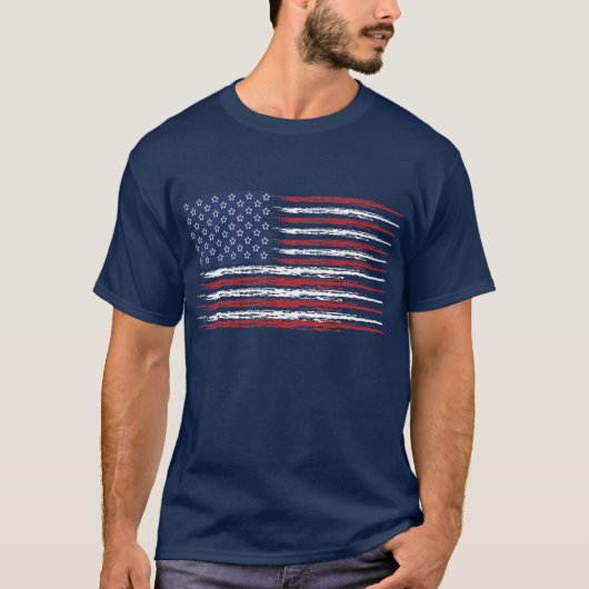 Patriotische US Flagge T-Shirt (Vorderseite)