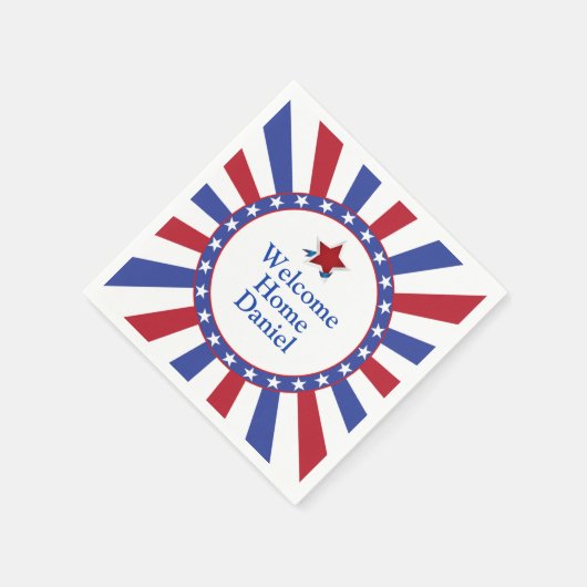 Patriotische US Flagge Welcome Zuhause Serviette (Ecke)