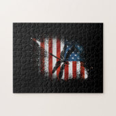 Patriotische US-Flagge zum Tag der Unabhängigkeit Puzzle (Horizontal)
