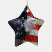 Patriotische US-Flaggen-Eagle-Verzierung Keramikornament (Rechts)