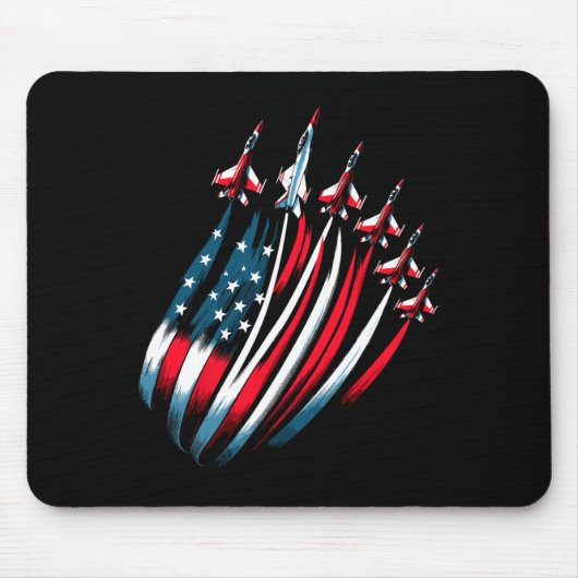 Patriotische US-Flaggen Jets Jets Jets 4. Juli Mousepad (Vorne)