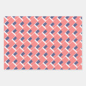 Patriotische US-Flaggenmuster verpacken Papierblät Geschenkpapier Set (Vorderseite)