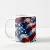 Patriotische US-Flaggenstaaten Inspiriert Kaffeetasse (Links)