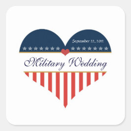 Patriotische US-Heftfahne Military Wedding Sticker