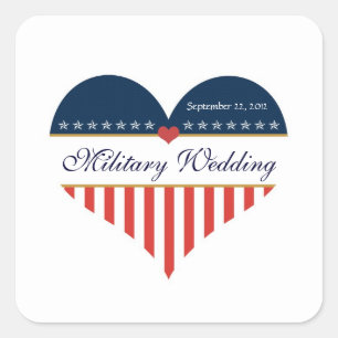 Patriotische US-Heftfahne Military Wedding Sticker