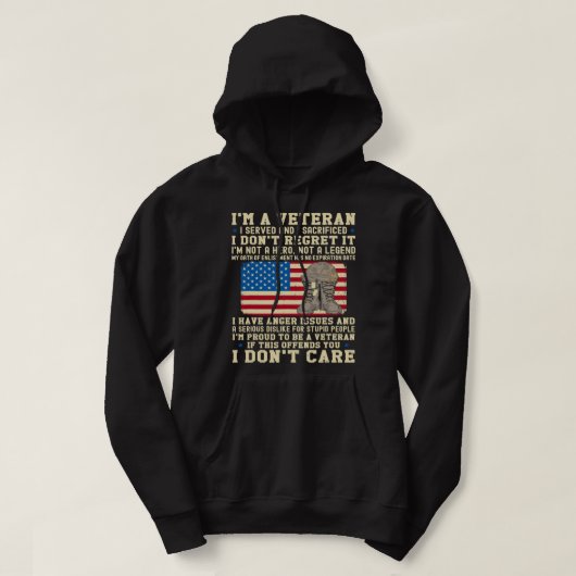Patriotische US-Soldatin im Veteran Hoodie (Design vorne)