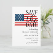 Patriotische US-Staat Kansas Hochzeit in Urlaubsor Save The Date (Stehend Vorderseite)