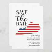 Patriotische US-Staat Kentucky Hochzeit in Urlaubs Save The Date (Vorne/Hinten)