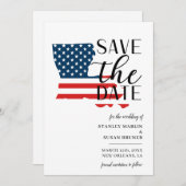 Patriotische US-Staat Louisiana Hochzeit in Urlaub Save The Date (Vorne/Hinten)