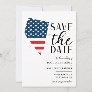 Patriotische US-Staat Nevada Zielhochzeit Save The Date