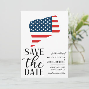 Patriotische US-Staats Connecticut Destination Hoc Save The Date