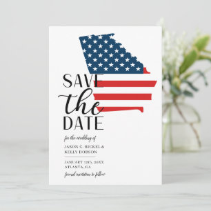 Patriotische US-Staats-Georgia-Zielhochzeit Save The Date