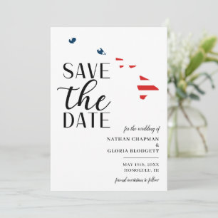 Patriotische US-Staats-Hawaii-Zielhochzeit Save The Date