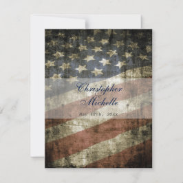 Patriotische US-Vintage amerikanische Flaggenhochz Einladung