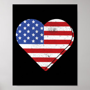 Patriotische USA-Amerikanische Flagge 4. Juli Unab Poster