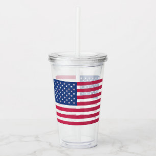 Patriotische USA-amerikanische Flagge Acryltrinkbecher