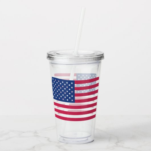 Patriotische USA-amerikanische Flagge Acryltrinkbecher (Rückseite)