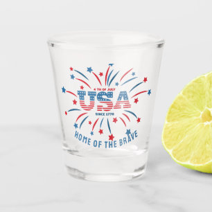 Patriotische USA-amerikanische Flagge Schnapsglas