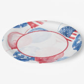 Patriotische USA-Ballons Pappteller (Schrägansicht)