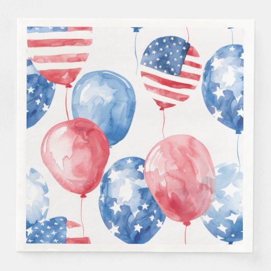 Patriotische USA-Ballons Serviette (Vorderseite)