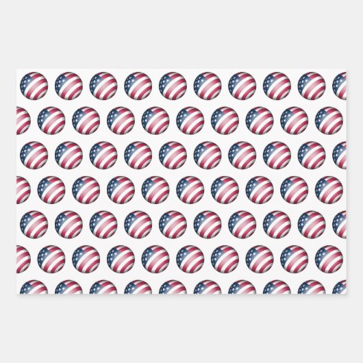 Patriotische USA Flag Globe Cool Geschenkpapier Set (Vorderseite 3)