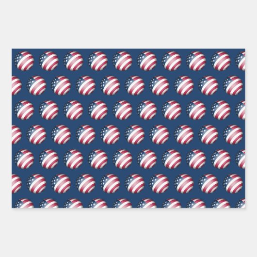 Patriotische USA Flag Globe Cool Geschenkpapier Set (Vorderseite)