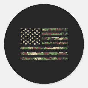 Patriotische USA-Flagge 4. Juli Camo Amerikanische Runder Aufkleber