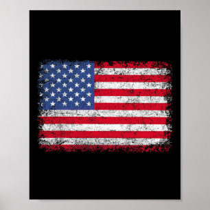 Patriotische USA-Flagge 4. Juli für Männer Frauen  Poster