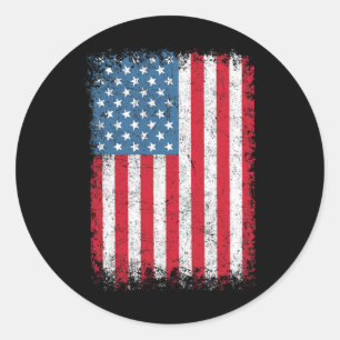 Patriotische USA-Flagge 4. Juli für Männer Frauen Runder Aufkleber