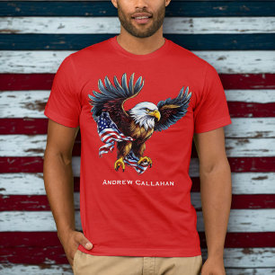 Patriotische USA-Flagge Amerikanischer Weißkopfsee T-Shirt