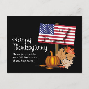 Patriotische USA-Flagge   AMERIKANISCHES THANKSGIV Postkarte