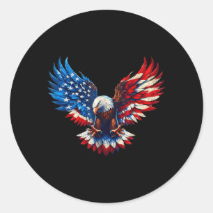 Patriotische USA-Flagge Dom-Vogel-Kunstwerk für Mä Runder Aufkleber