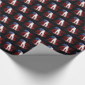 Patriotische USA-Flagge Frauen-Skateboarding Geschenkpapier (Ecke)