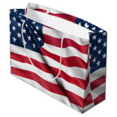 Patriotische USA-Flagge Große Geschenktüte (Rückseite Schrägansicht)