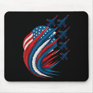 Patriotische USA-Flagge Kampfjets Kinder Mädchen J Mousepad