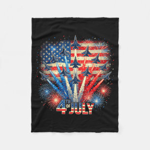 Patriotische USA-Flagge-Kampfjets lustig 4. Juli Fleecedecke