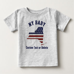 Patriotische USA Flagge New York Ihr Text oder Baby T-shirt
