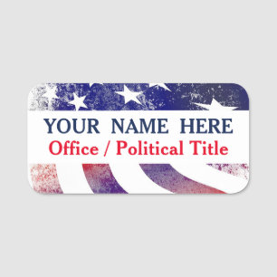 Patriotische USA-Flagge Politische Kampagne  Namensschild