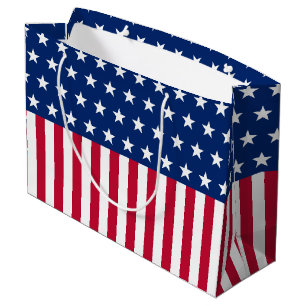 Patriotische USA-Flagge Sterne und Streifen Rot We Große Geschenktüte